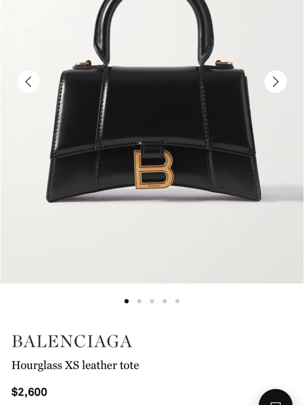 Balenciaga Black Top Handle Hourglass Satchel with Gold 'B' - Picture 8 of 8